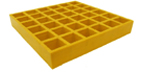 Two Inch by Two Inch Yellow Square Mesh Molded FRP Grating